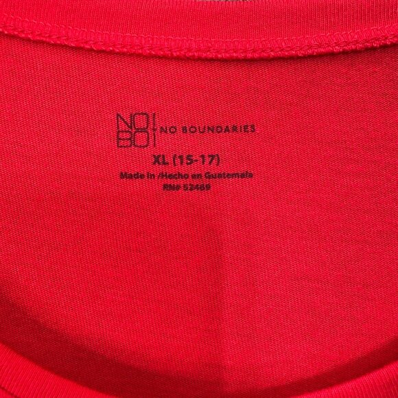 No Boundaries Womens Juniors Size XL (15-17) Red Short Sleeve T-Shirt - Picture 2 of 7